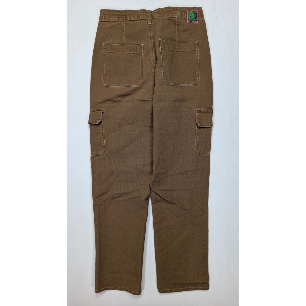 Empyre Womens Brown Canvas Cargo Pants Straight Leg Streetwear Size 6